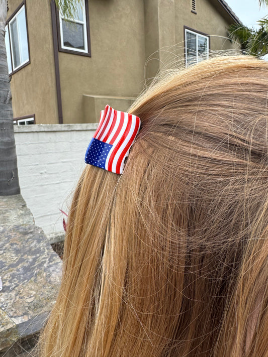 Patriotic Flag Claw Clips