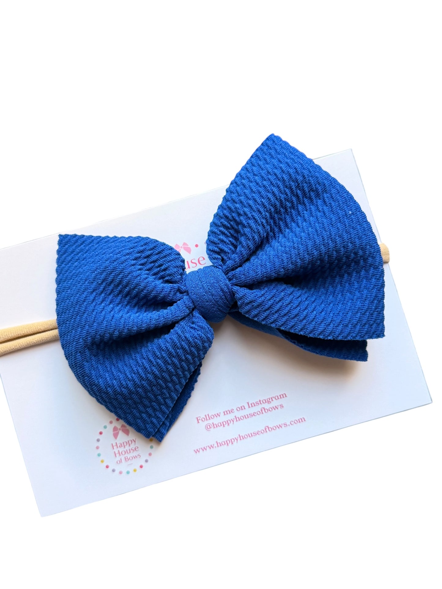 Patriotic Baby Headbands | Liverpool Fabric Bow on Soft Nylon Headband | 4th of July
