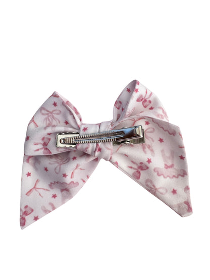Bows & Ballerinas Hair Bows for Girls - Pink Ballet Dance Hair Clips