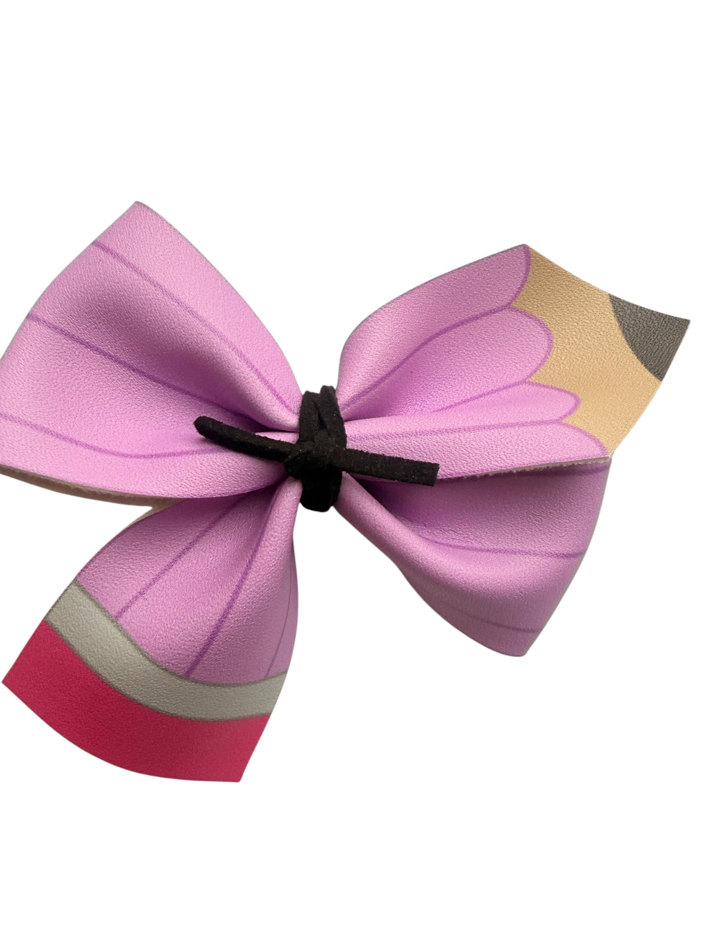 Colorful Crayon Faux Leather Hair Bow Clip for Girls – Back to School Hair Accessory