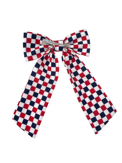 *Red & Blue Checkered Hair Bows