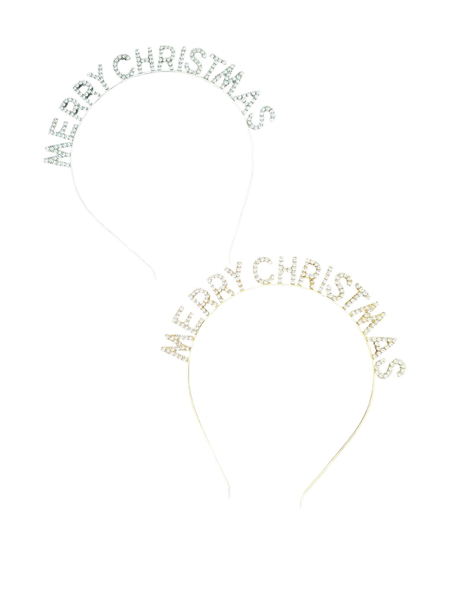 Gold Christmas Headband with Rhinestones - Festive Holiday Accessory