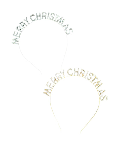 Gold Christmas Headband with Rhinestones - Festive Holiday Accessory