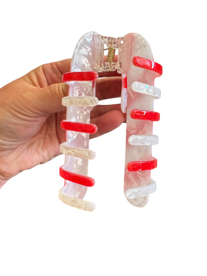 Candy Cane Claw Clip - Christmas Hair Accessories