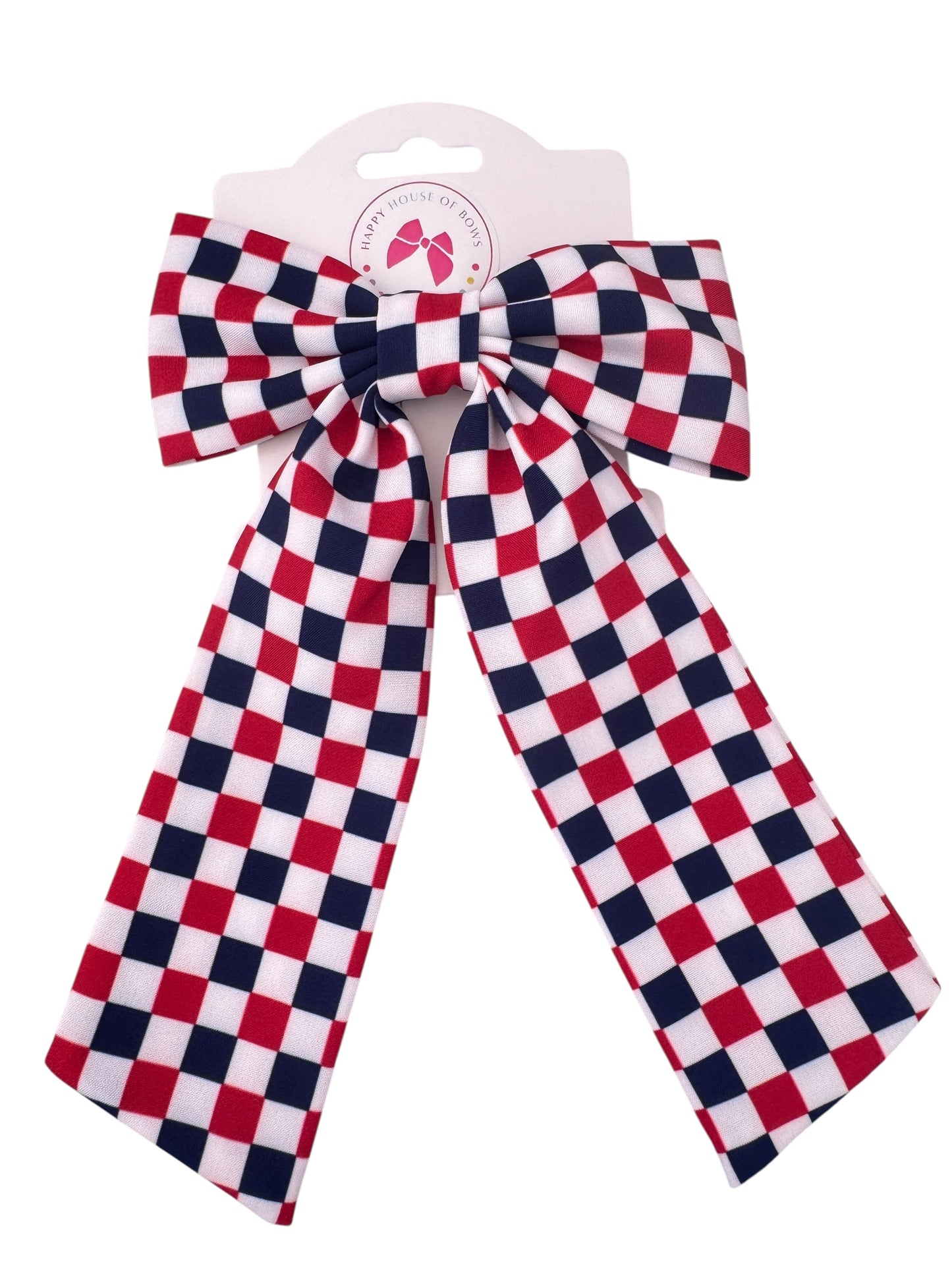 *Red & Blue Checkered Hair Bows