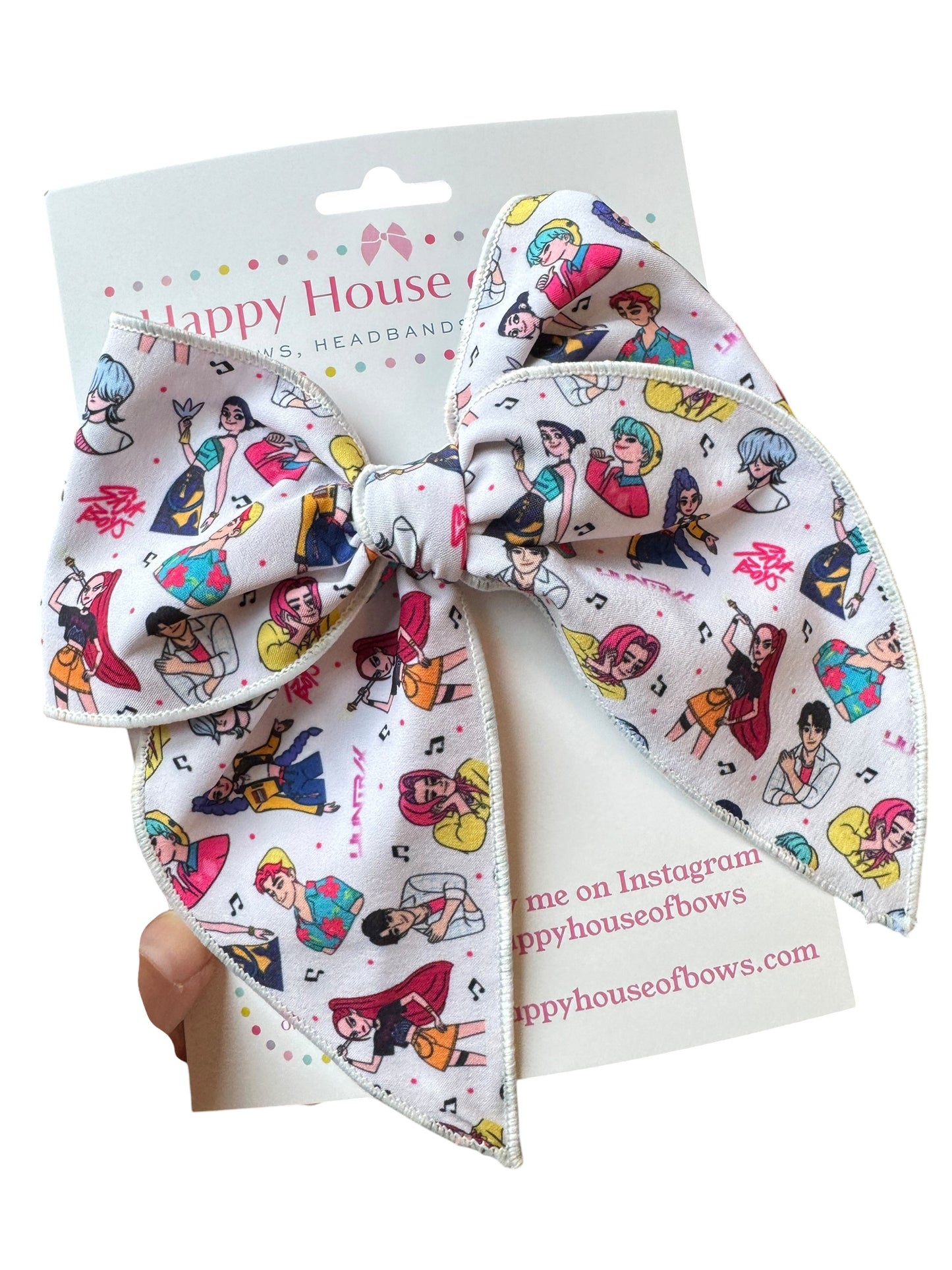 White K-Pop Hair Bows for Girls | Trendy Korean-Inspired Bow Clip