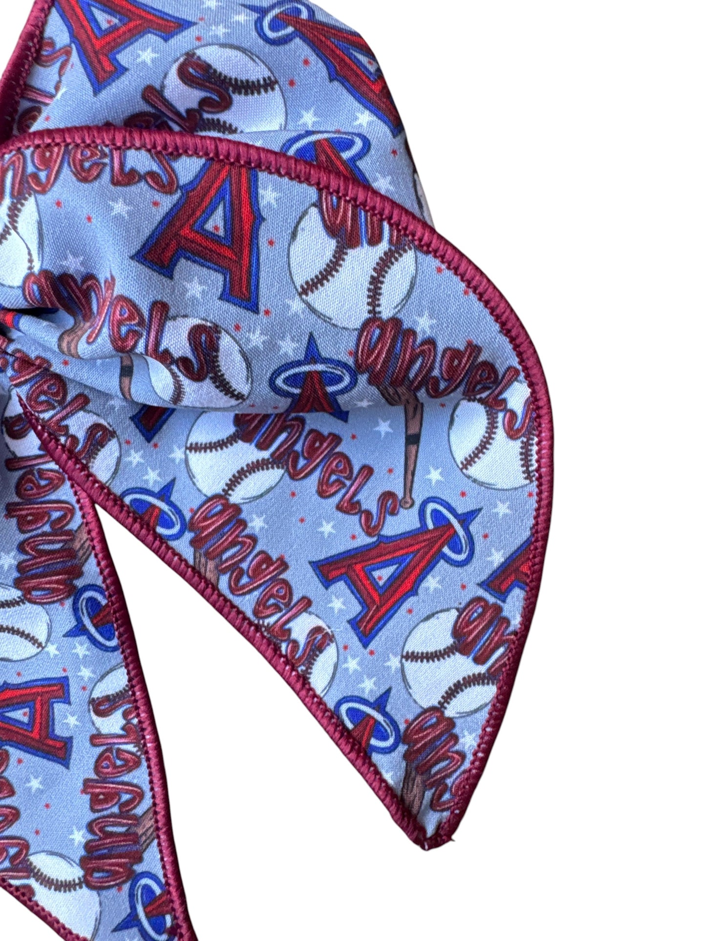 Angels Baseball Hair Bows for Girls - Sports Bow with Alligator Clip for Game Day