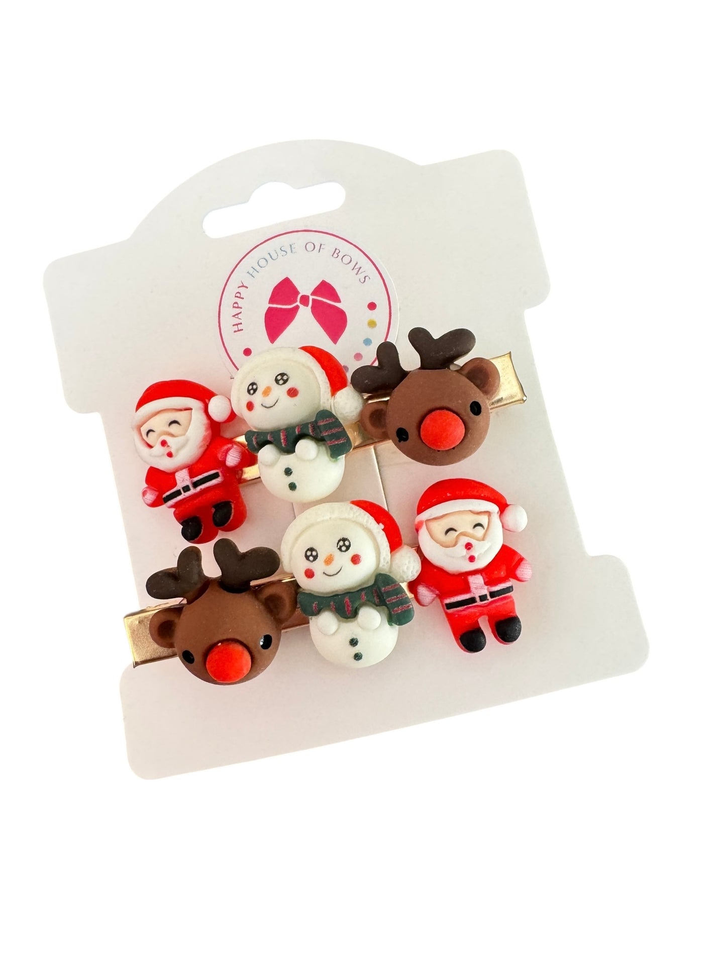 Santa Clips - Christmas Hair Clip for Girls