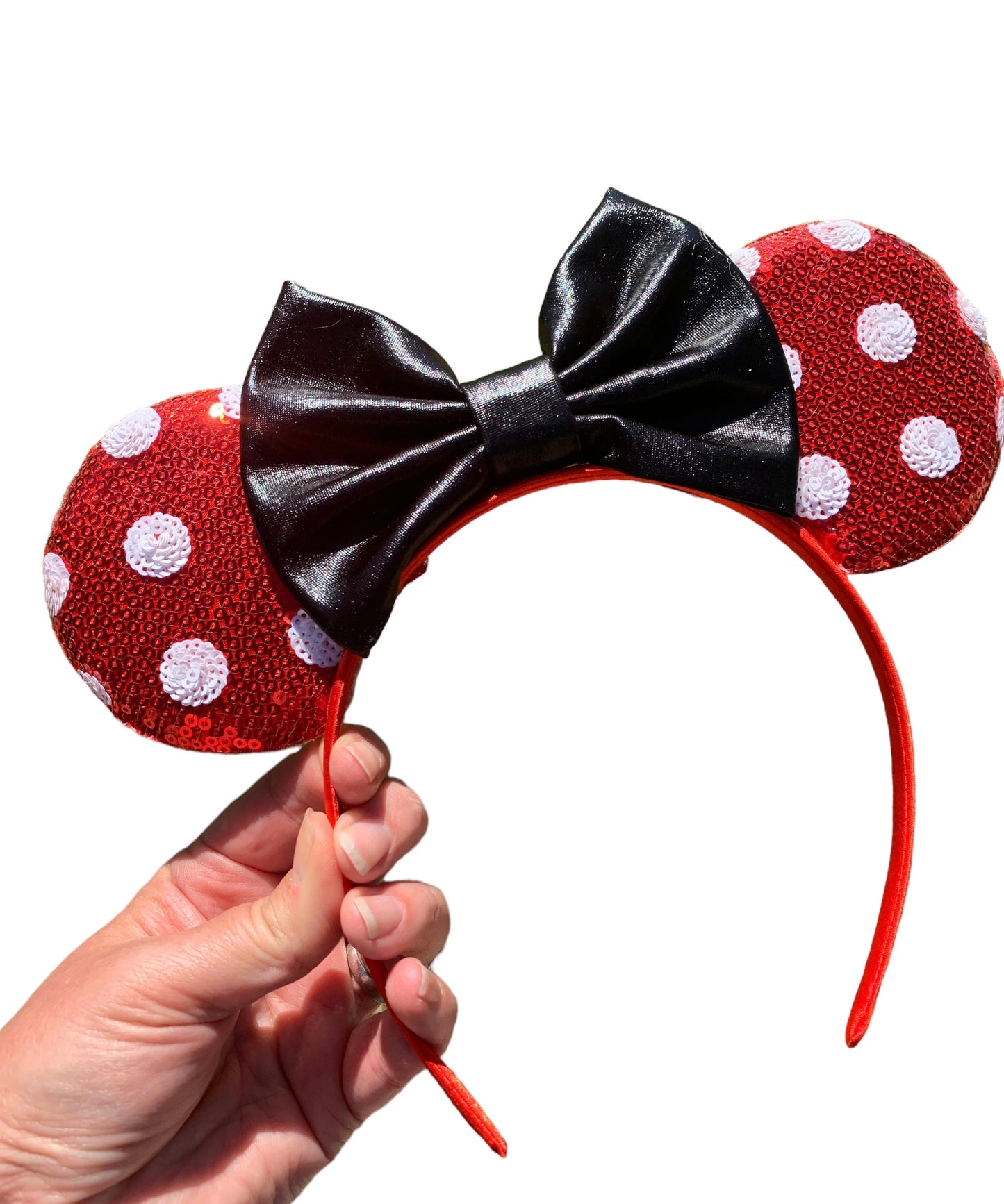 *Red Polka Dot Mouse Ear Headband