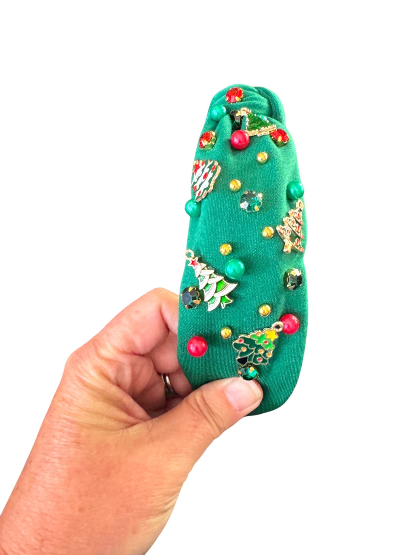 Rhinestone Christmas Tree Holiday Headband - Festive Holiday Hair Accessories for Girls & Women