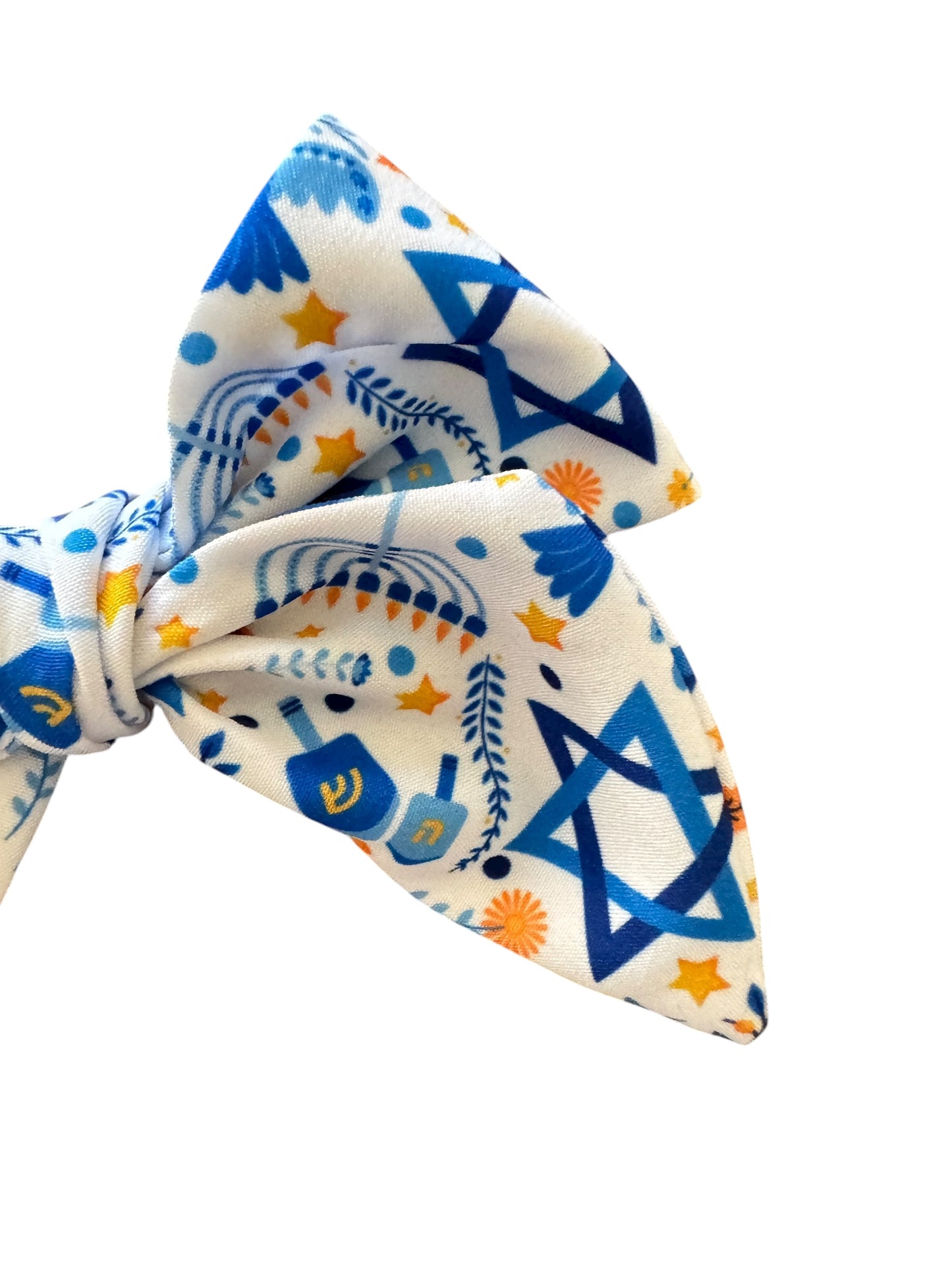 Hanukkah Hair Bows - White Holiday Accessories