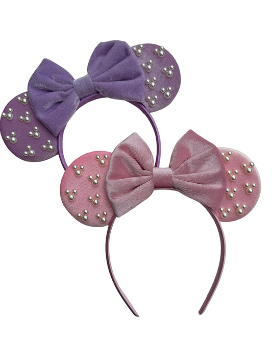 *Velvet and Pearl Mouse Ear Headband