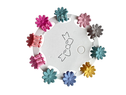 Mini Daisy Flower Claw Clips for Girls | Spring Hair Clips Set