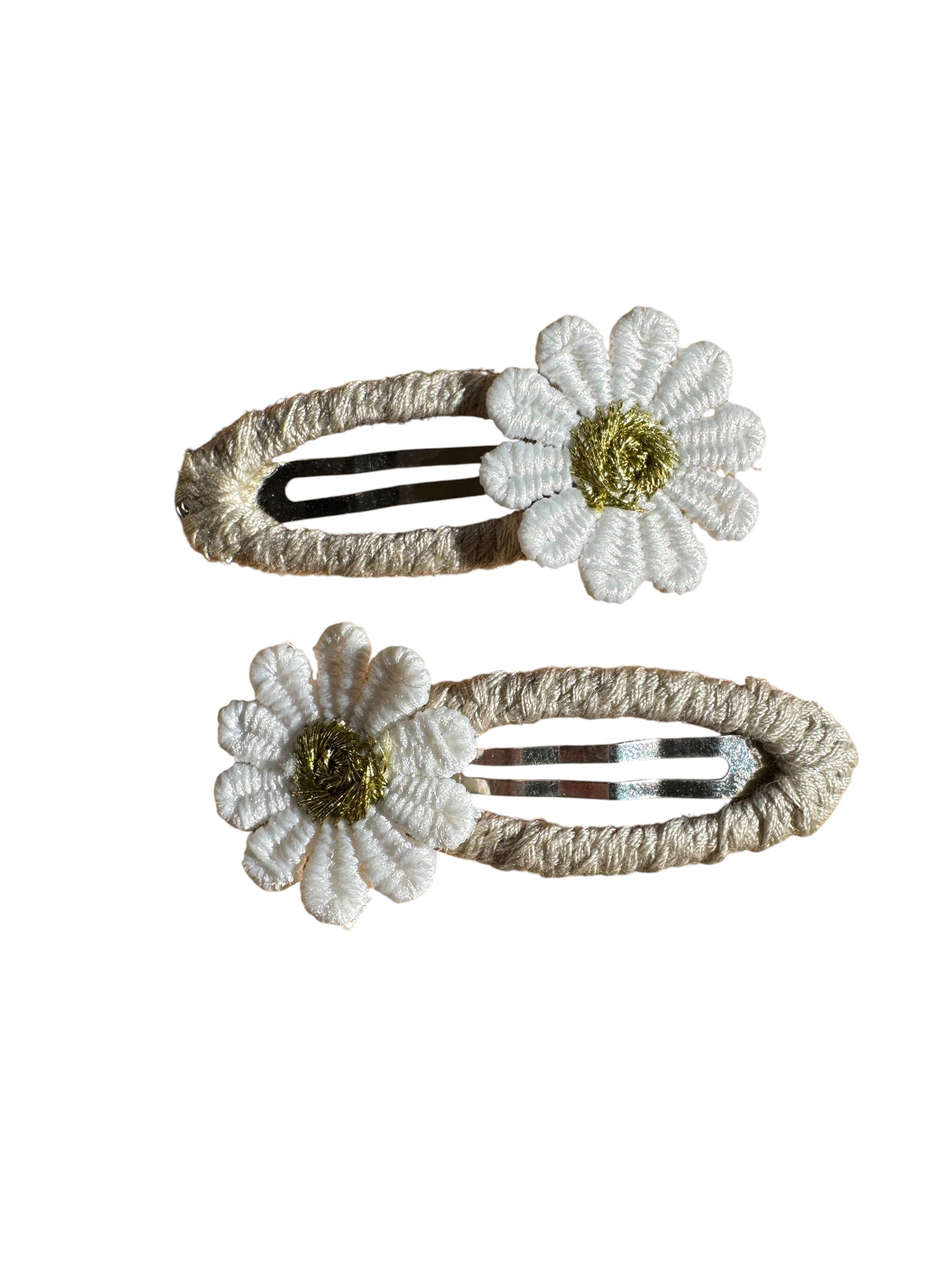 Daisy Hair Clips for Toddlers - Girl Flower Snap Clips Set