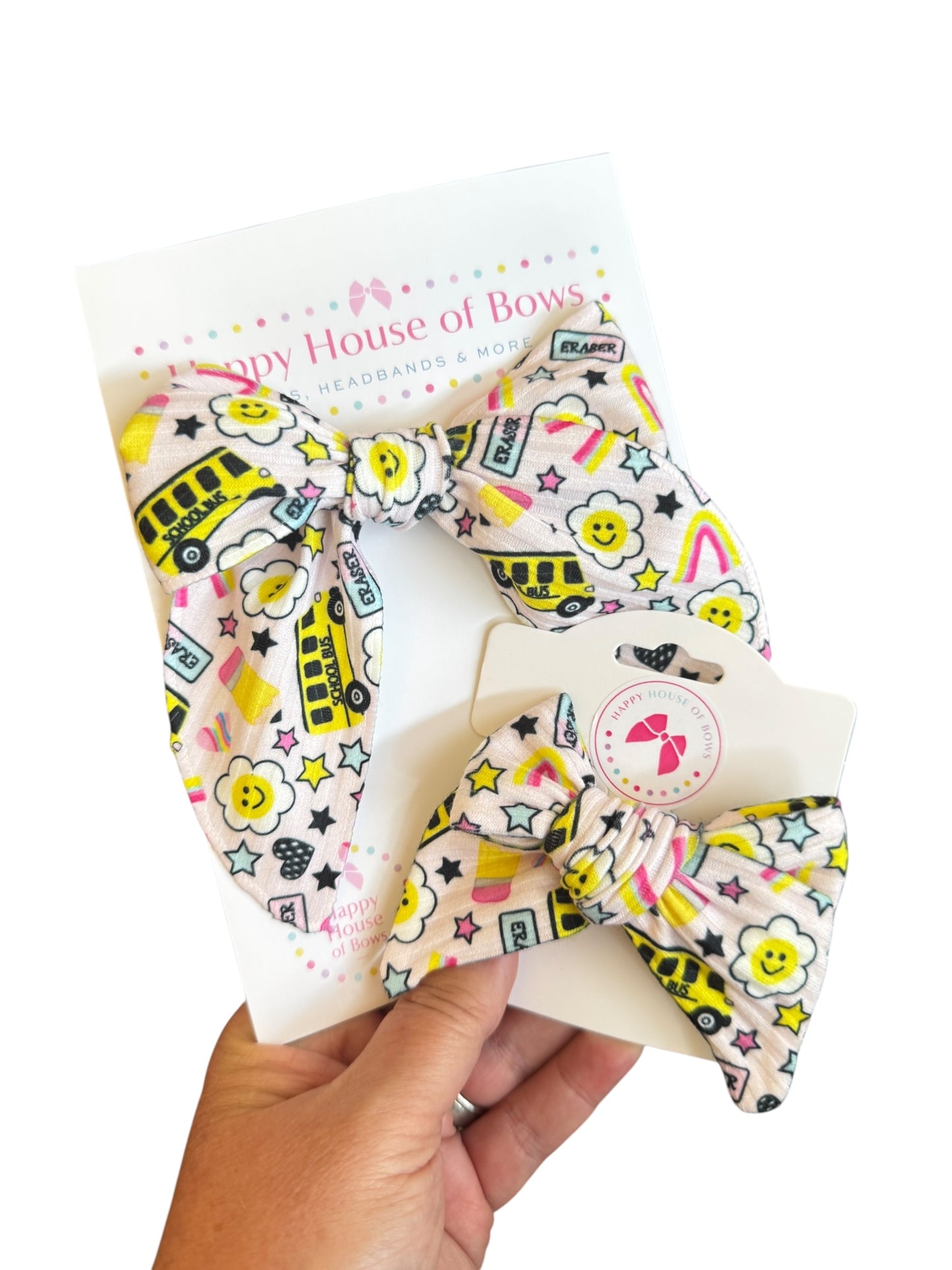 School Bus Hair Bow for Girls | Back to School Hair Accessory