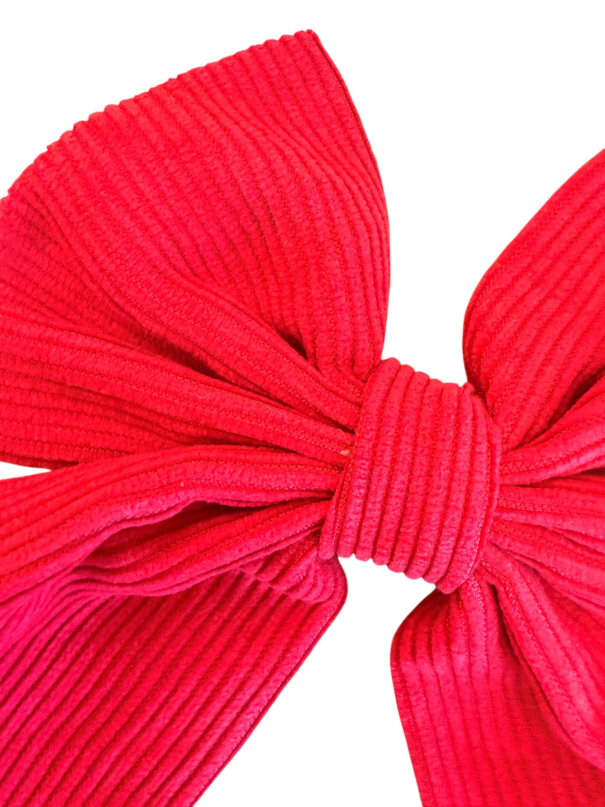 Ribbed Corduroy Sailor Hair Bow for Girls – Navy & Red