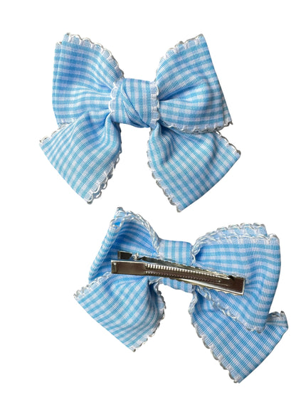 Gingham Pigtail Hair Bows | Everyday Bows for Kids & Toddlers