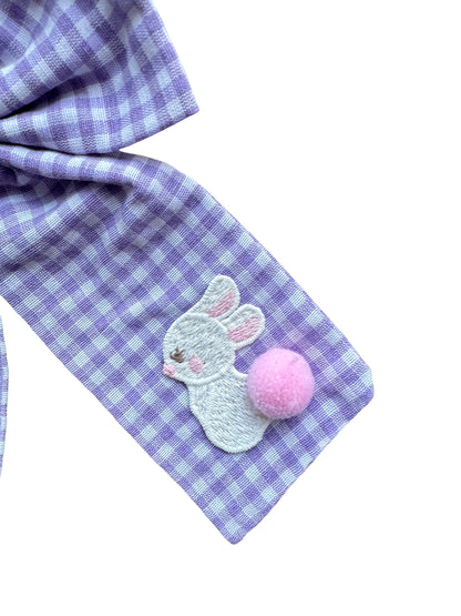 Gingham Bunny Hair Bows - Easter Bow with Alligator Clip