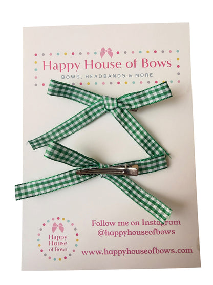 Gingham Mini Hair Bows & Headbands for Kids – Everyday Bow in 10 Colors