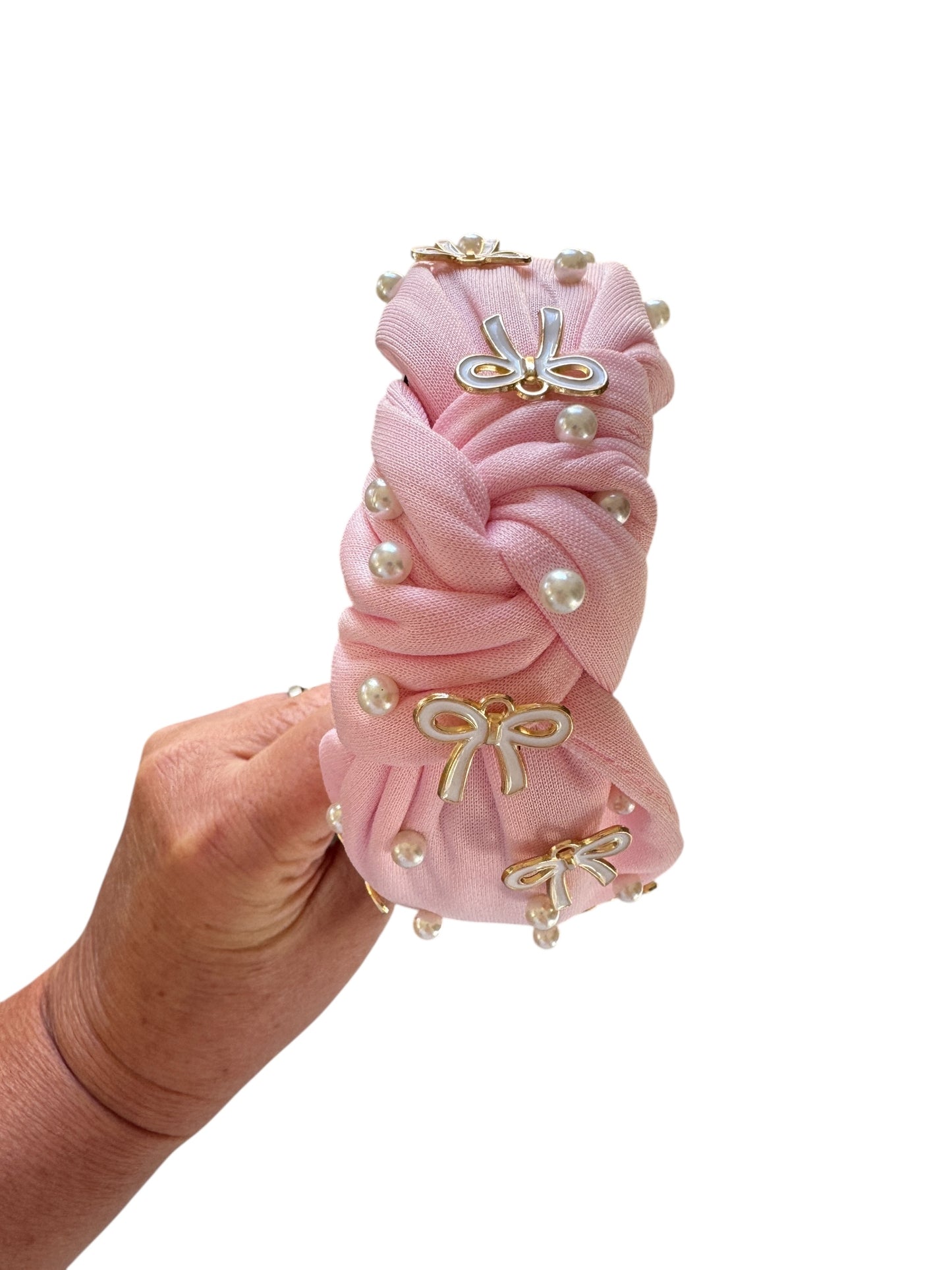 *Bow Pearl Rhinestone Headband