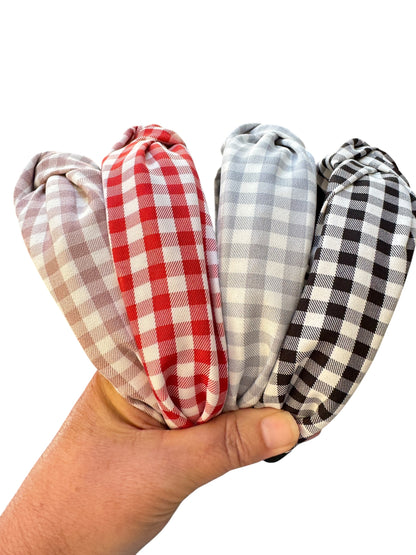 Gingham Headbands| Knotted Headband for Kids & Adults