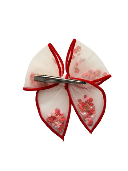 Red Strawberry Shaker Hair Bows