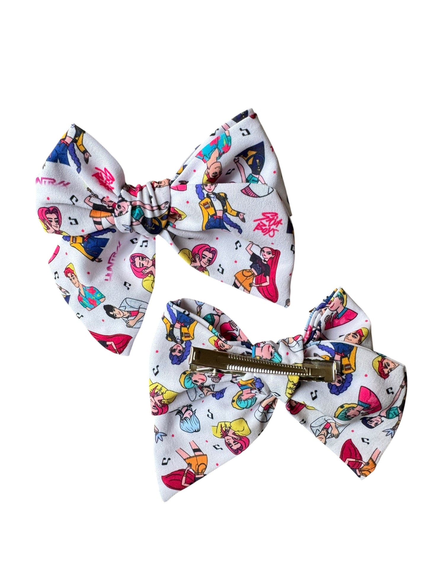 White K-Pop Hair Bows for Girls | Trendy Korean-Inspired Bow Clip