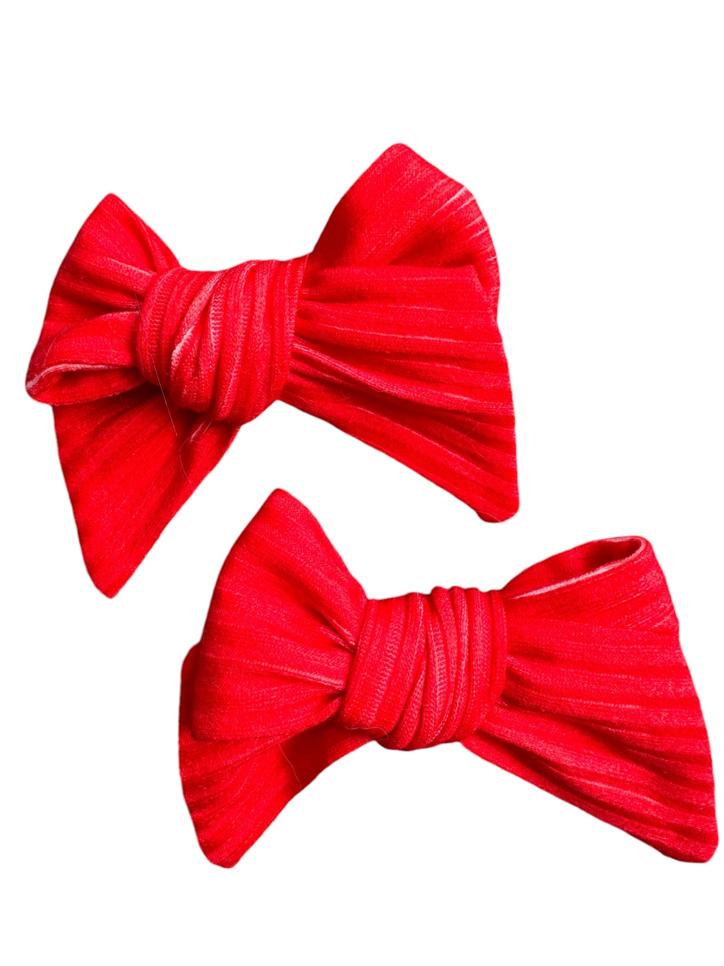 Red Fabric Hair Bows