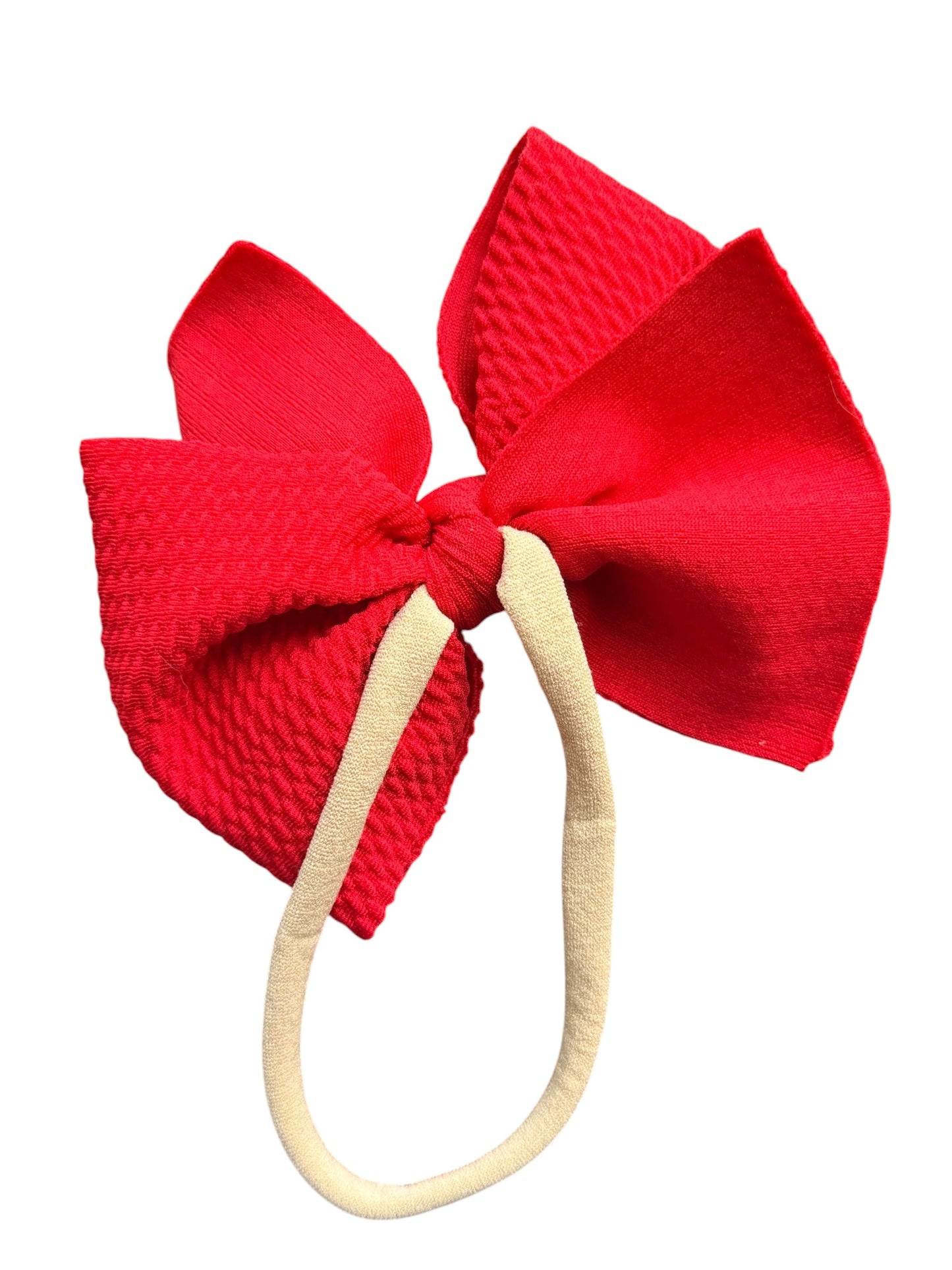 Patriotic Baby Headbands | Liverpool Fabric Bow on Soft Nylon Headband | 4th of July
