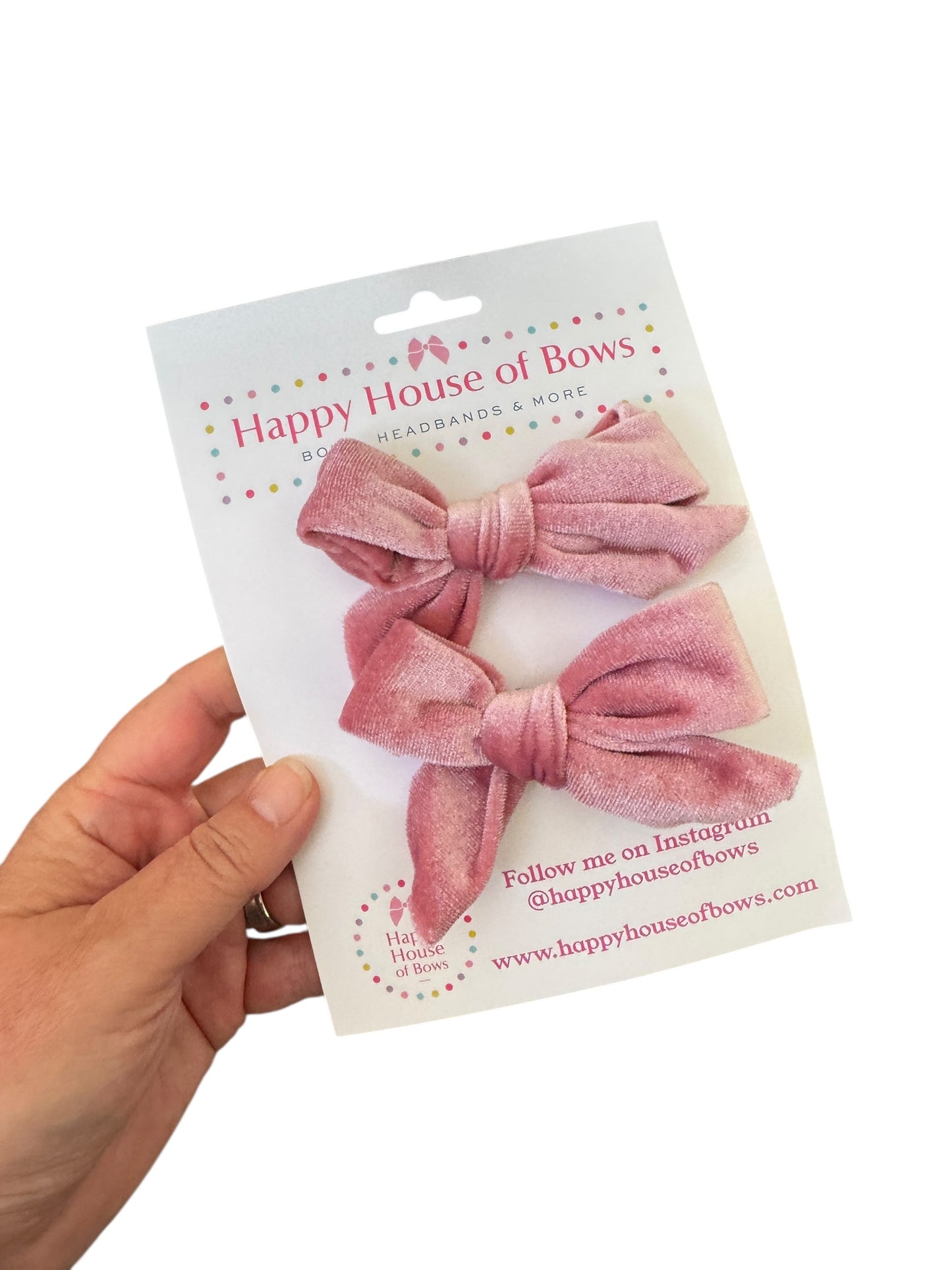 Mini Velvet Pigtail Sets - Matching Hair Bow Pairs