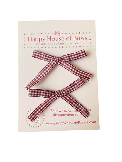 Gingham Mini Hair Bows & Headbands for Kids – Everyday Bow in 10 Colors