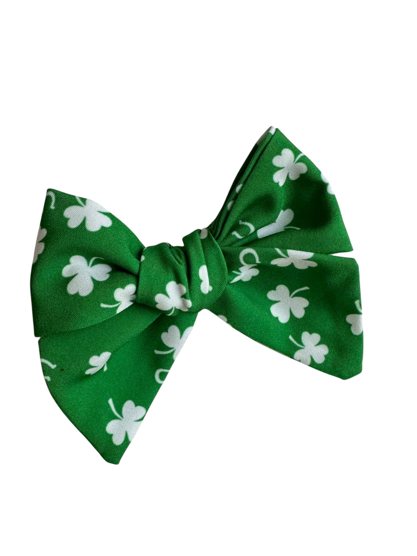 St. Patrick's Day Shamrock Hair Bows - Green Horseshoe Alligator Clips Set