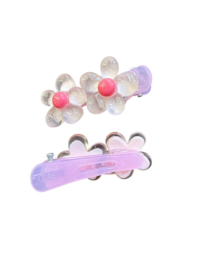 Baby Flower Hair Clips - Spring Snap Clips for Toddlers & Babies
