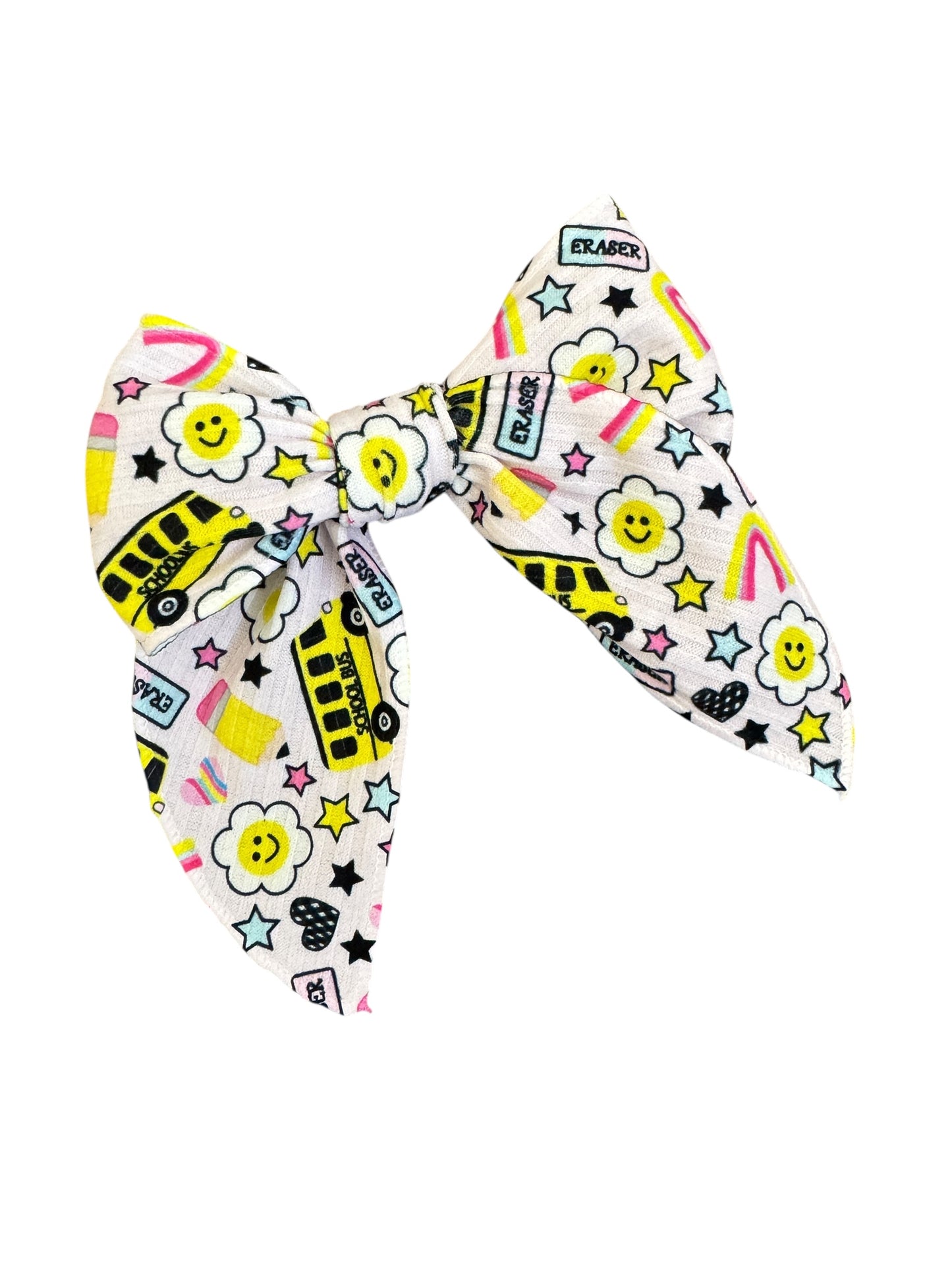 School Bus Hair Bow for Girls | Back to School Hair Accessory