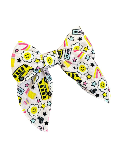 School Bus Hair Bow for Girls | Back to School Hair Accessory