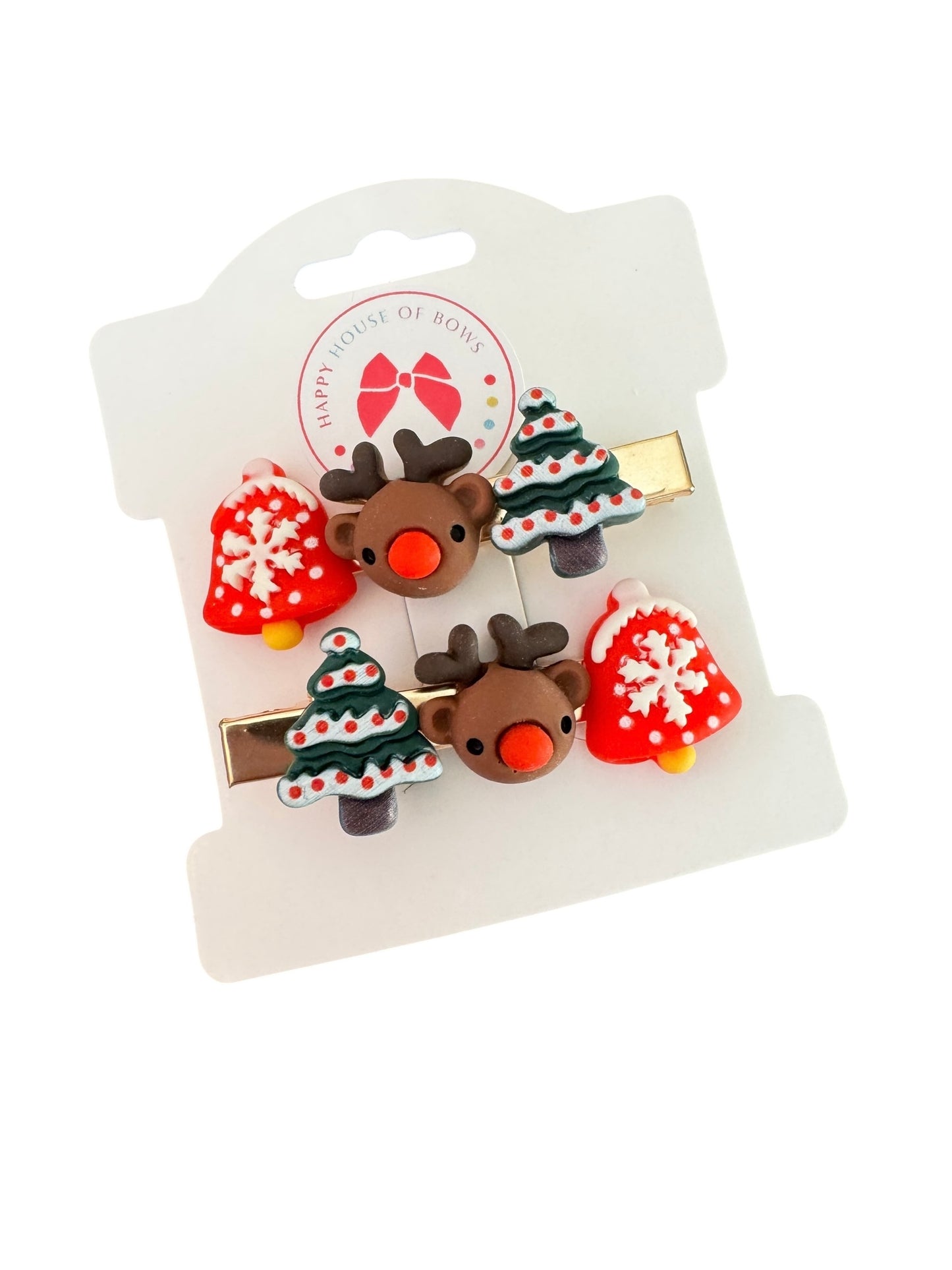 Santa Clips - Christmas Hair Clip for Girls