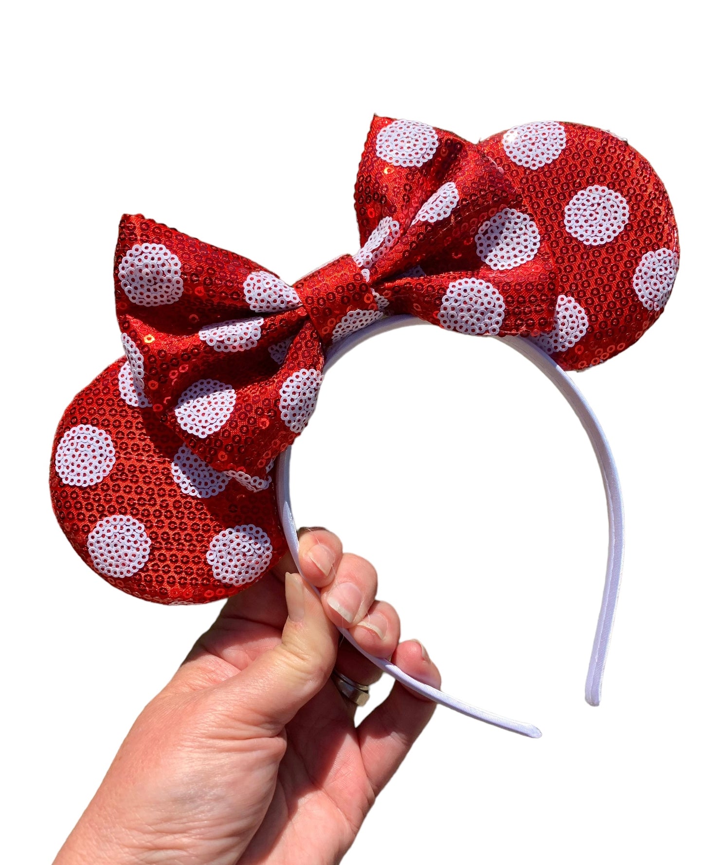 *Red Polka Dot Mouse Ear Headband