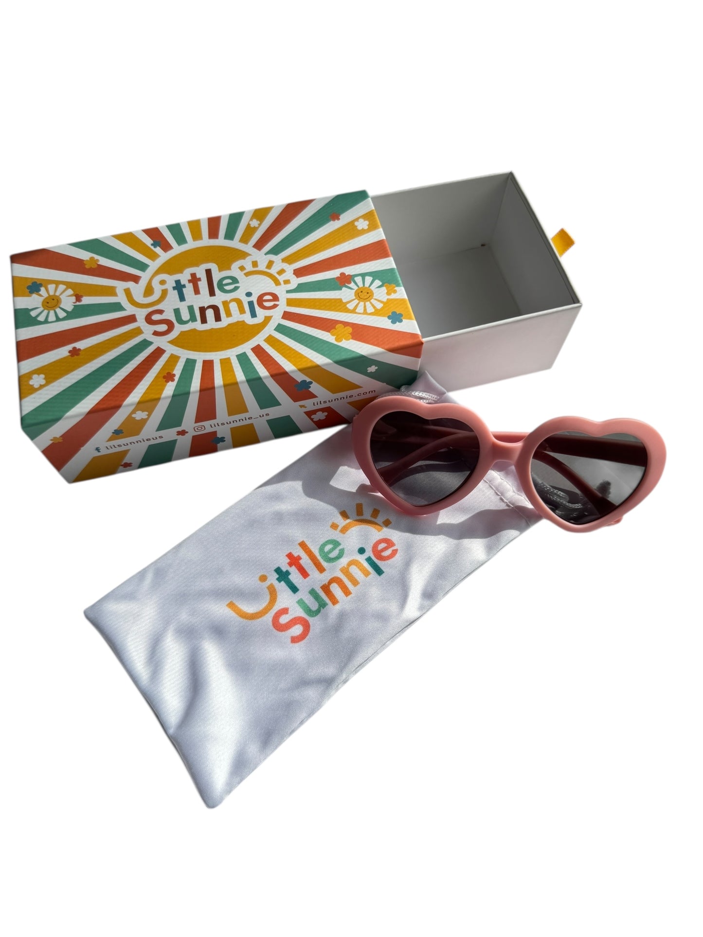 Pink Heart Sunglasses for Toddlers Ages 2-5 | Kids UV Protection