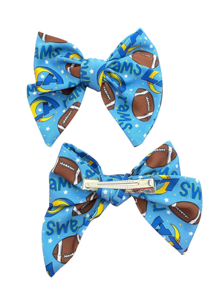 LA Rams Hair Bows – Floral Hair Bows for Game Day