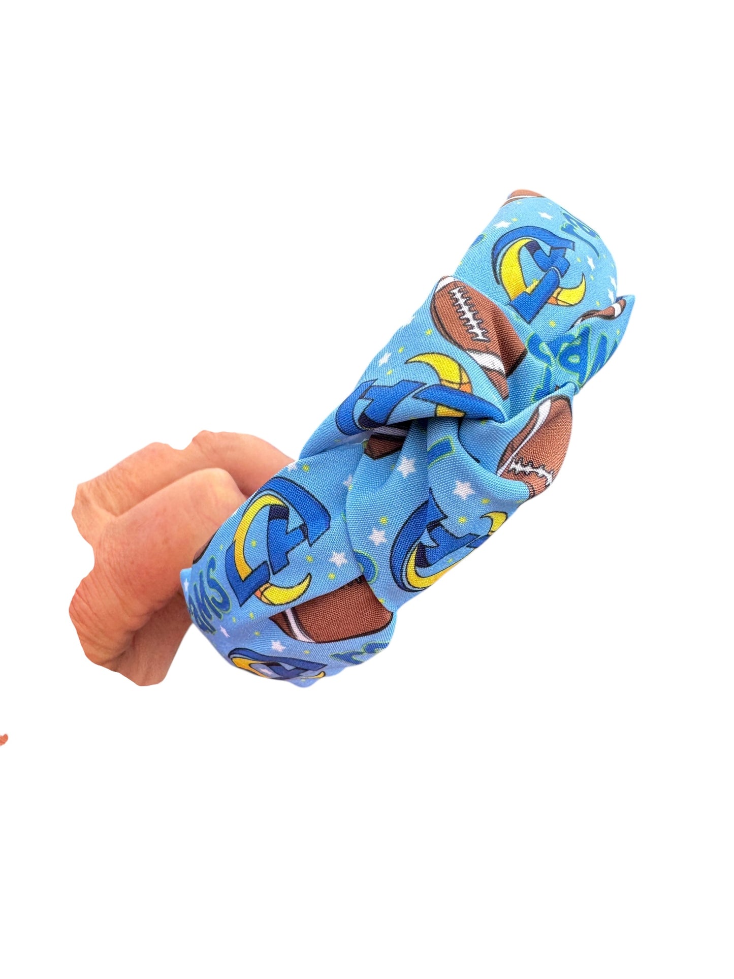 LA Rams Knotted Headband – Blue and Yellow Headband for Game Day