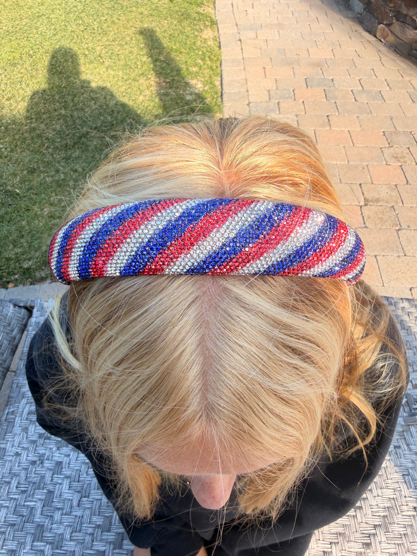 Patriotic Sparkly Headband for Girls – Red White & Blue 4th of July Hair Accessory