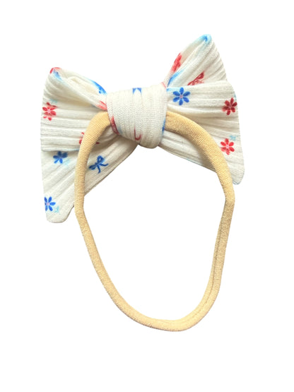 Patriotic Bows & Flowers Hair Bows for Girls & Babies | Alligator Clip or Nylon Headband | 4th of July