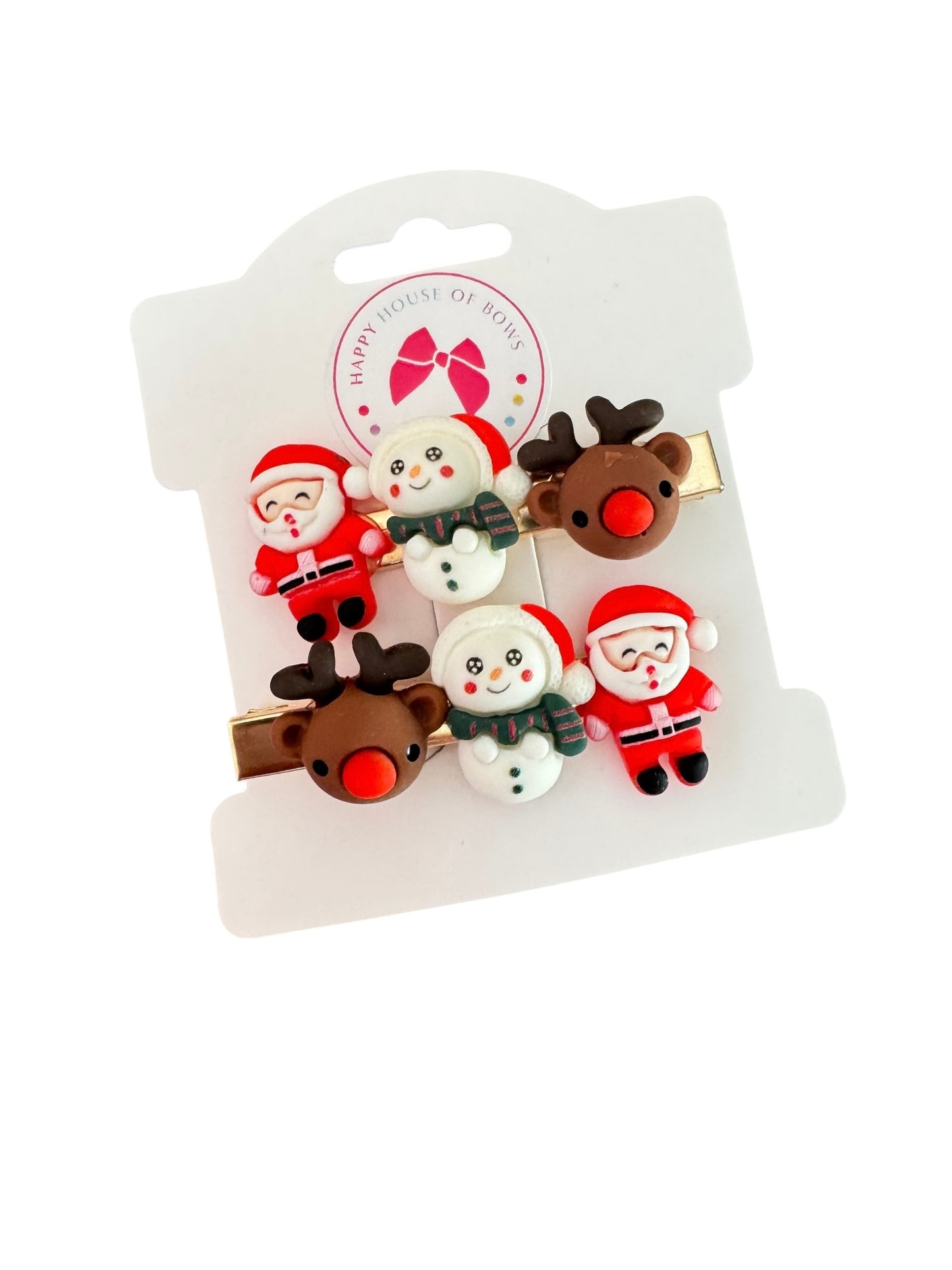 Santa Clips - Christmas Hair Clip for Girls