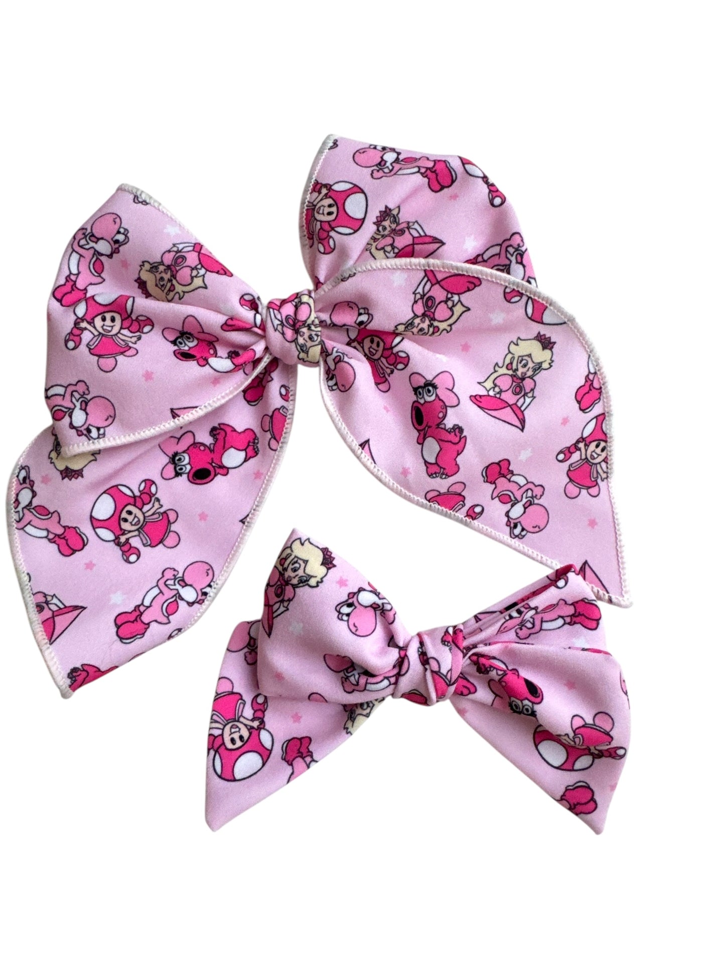 Princess Peach Hair Bows for Girls - Character Clip Bows