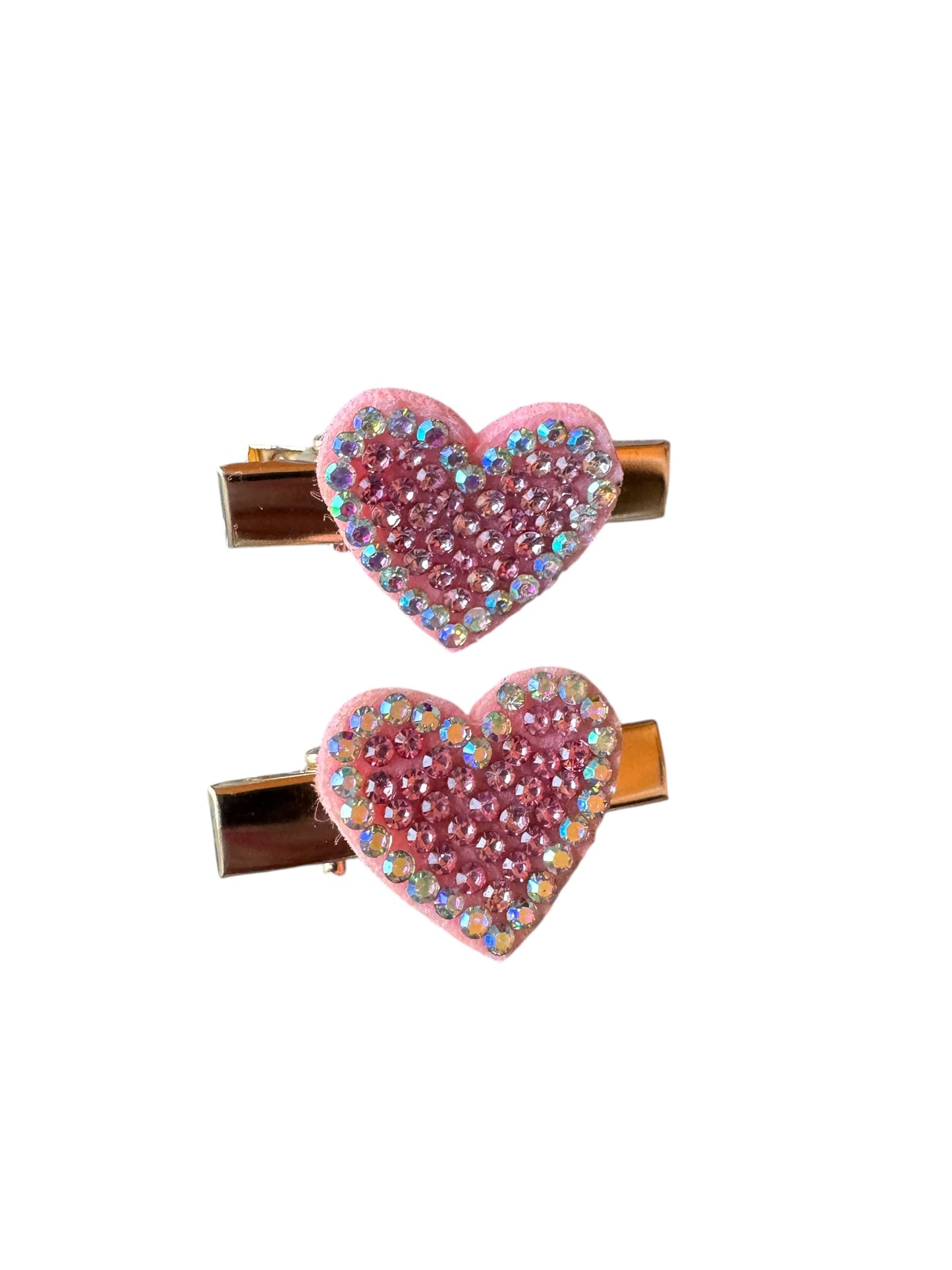 Rhinestone Heart Hair Clips - Valentine's Clips