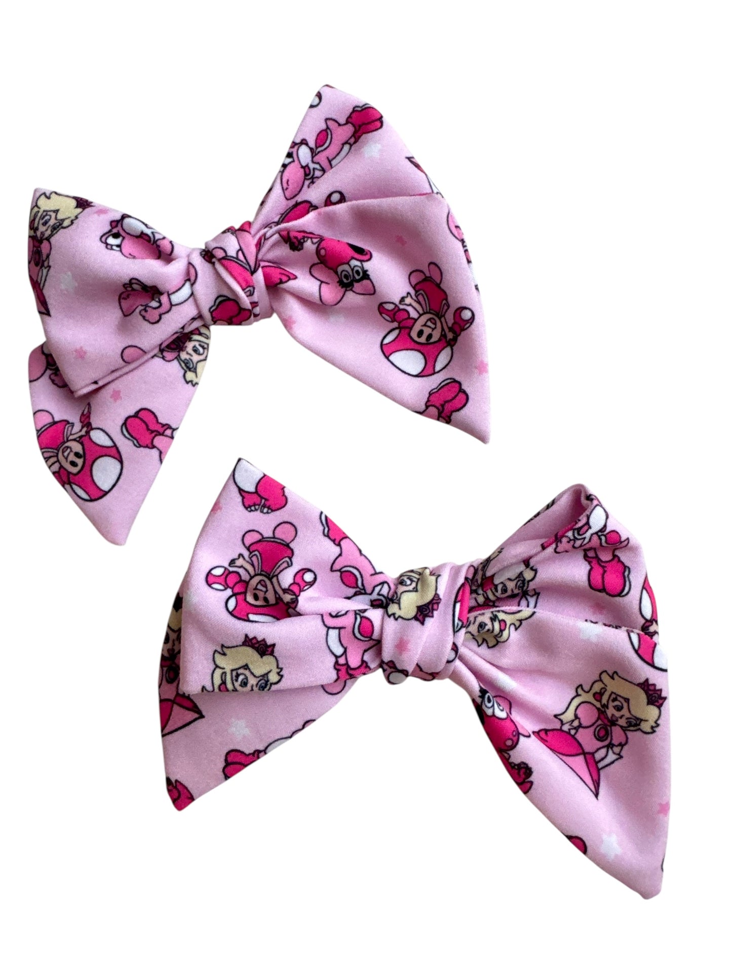 Princess Peach Hair Bows for Girls - Character Clip Bows