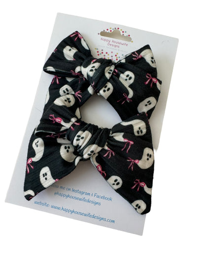 Pink Bow Ghost Hair Bows