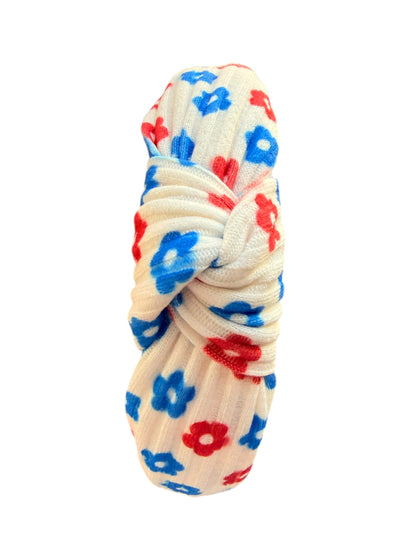 4th of July Flowers Headband – Patriotic Hair Accessory for Girls & Women