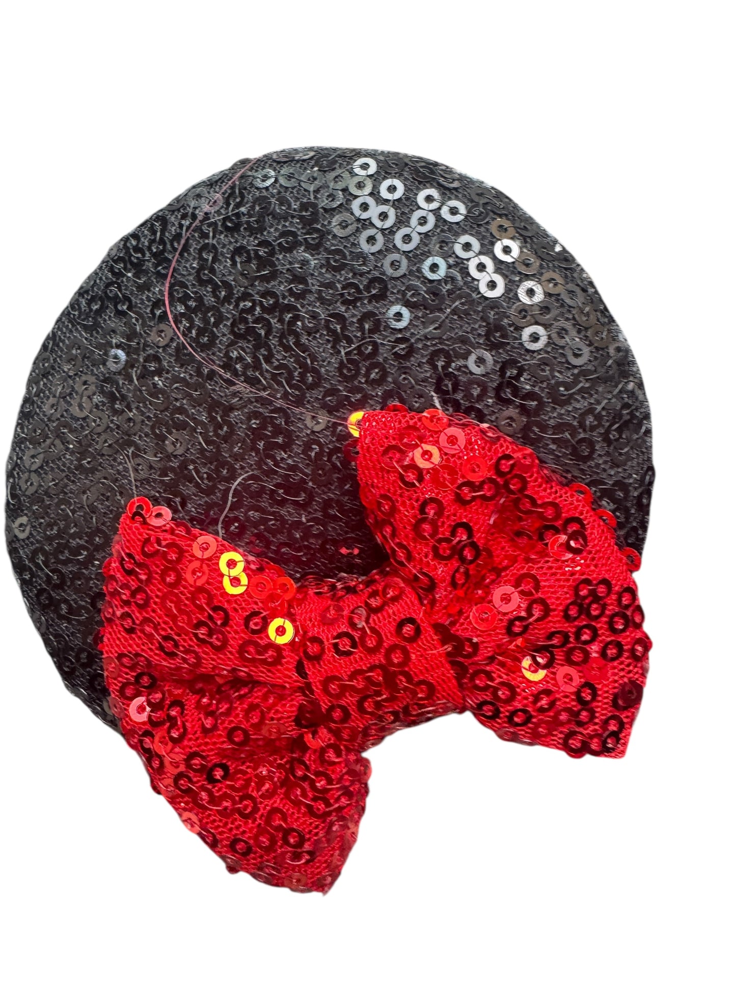 Black Red Mouse Ear Clips