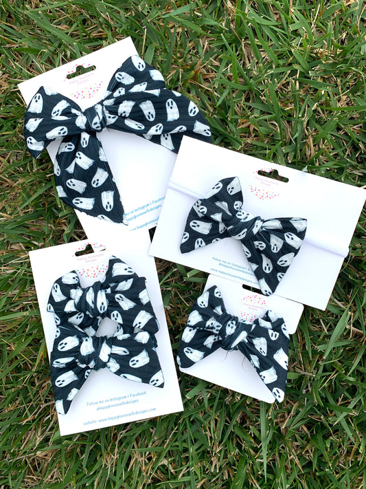 White Ghost Hair Bows